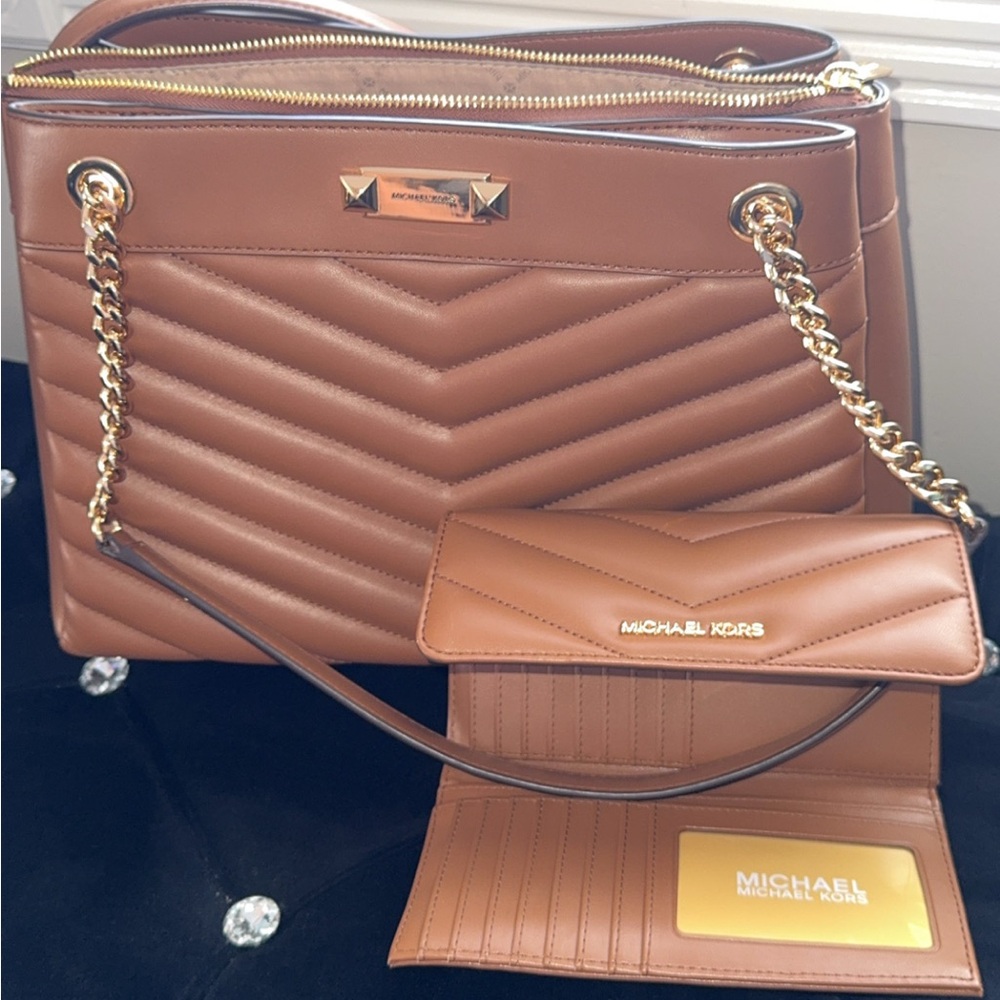 Michael Kors Brown Quilted Handbag